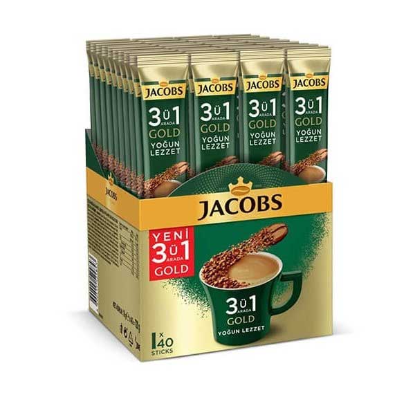 قهوه فوری 3 در 1 ملایم جاکوبز گلد -520 گرم بسته 40 عددی